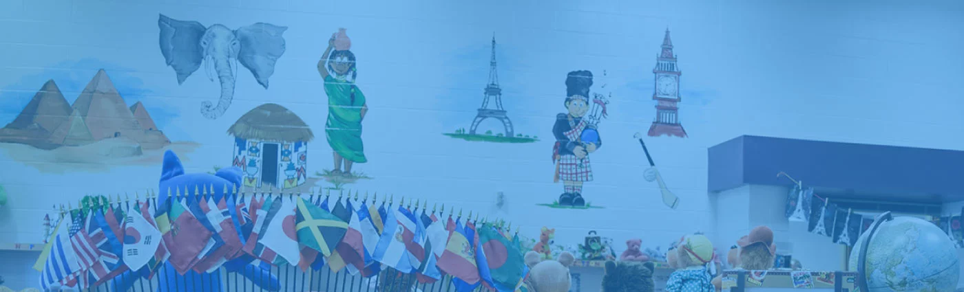 A colorful mural at a Participate Learning Network school, fostering a globally-empowered school culture