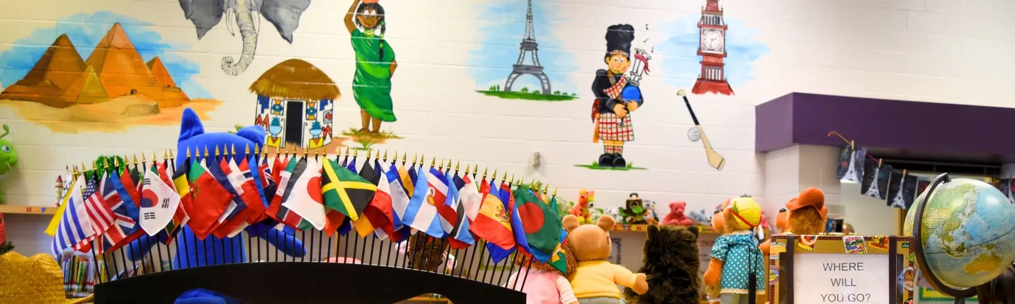 A colorful mural at a Participate Learning Network school, fostering a globally-empowered school culture