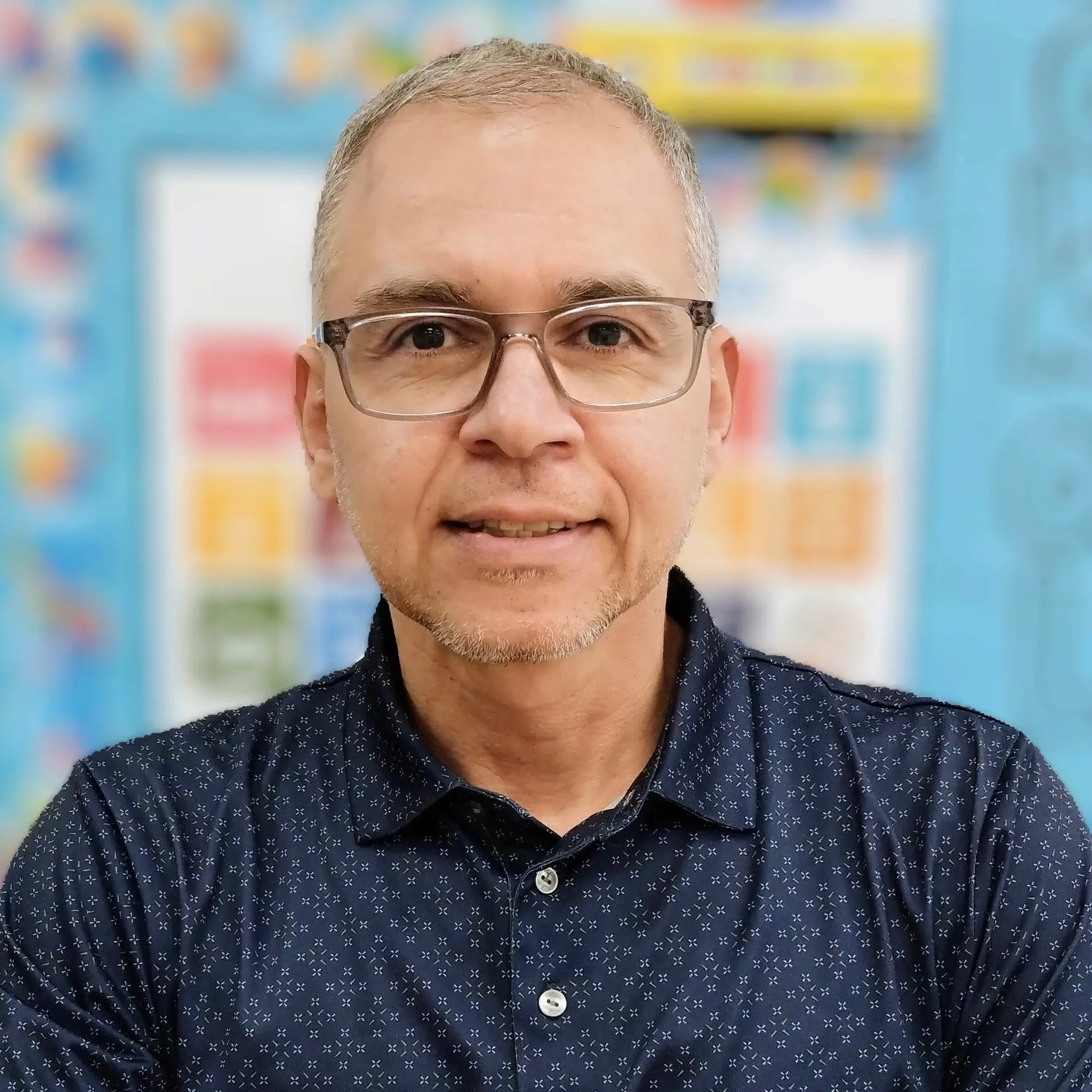 Smiling male teacher from Colombia